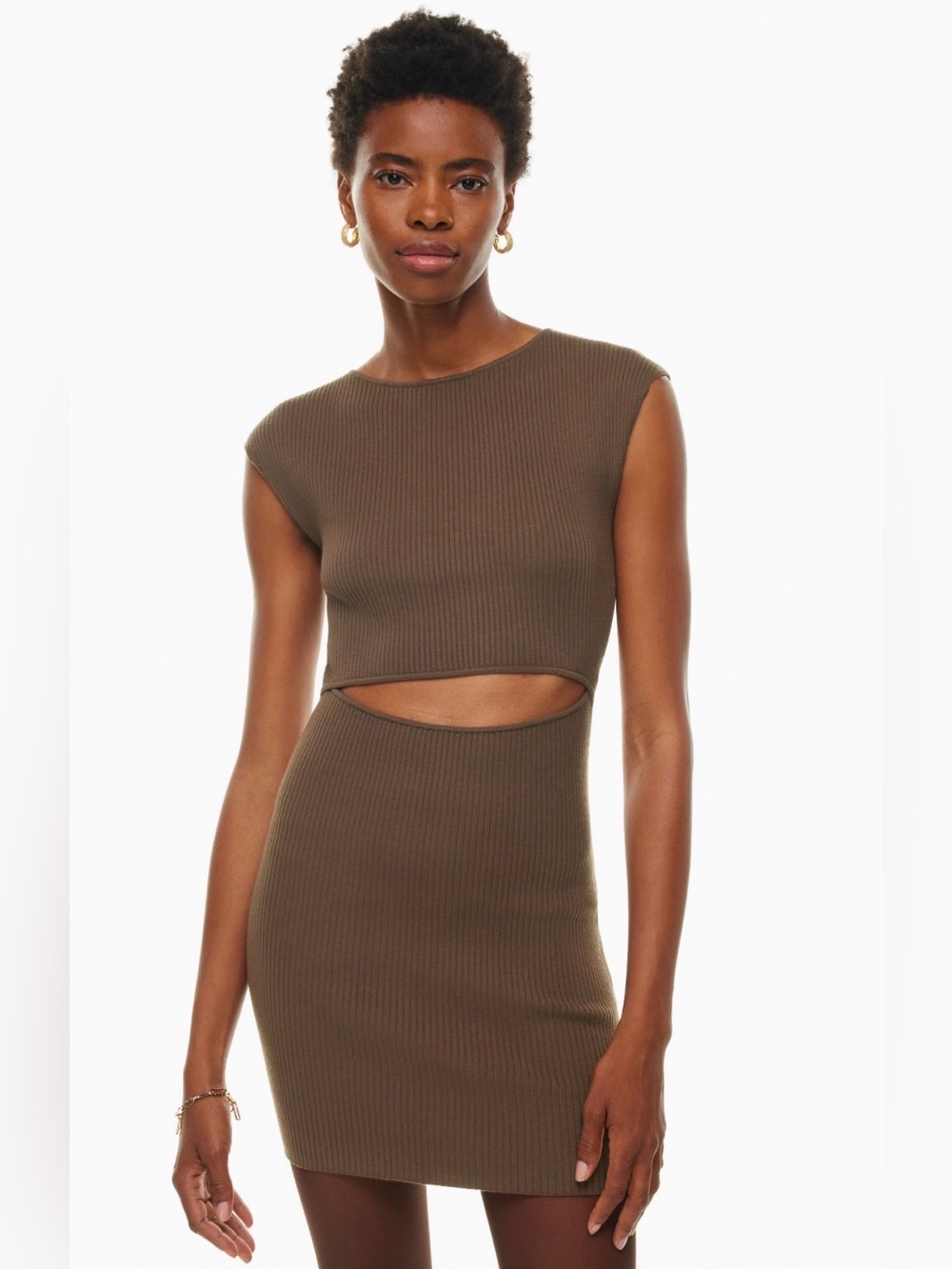 Aritzia Cut-out Knit Mini Dress, size XS